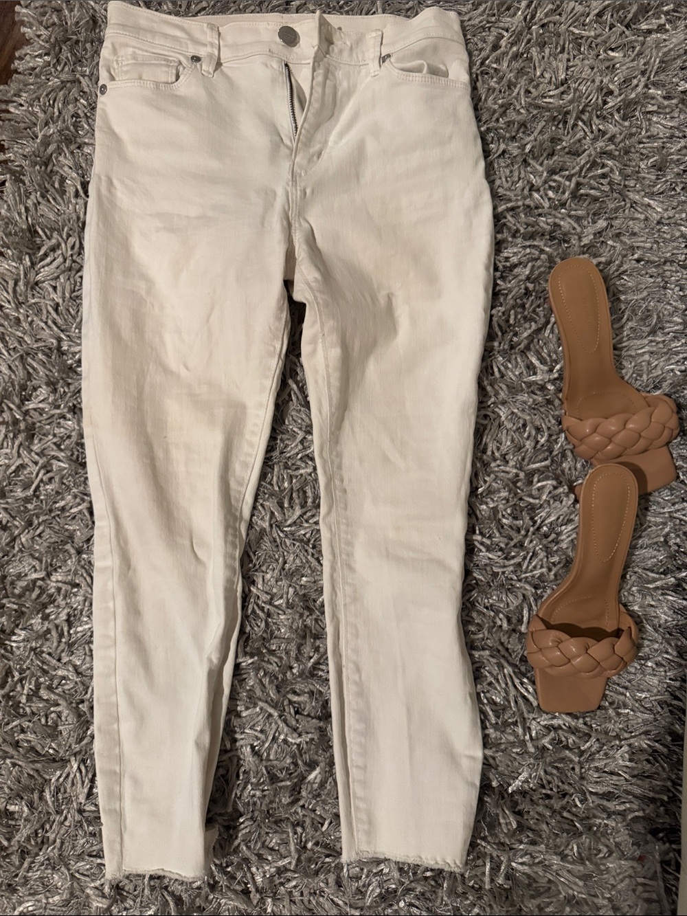 Loft 00P White High-Rise ankle Women's Jeans - Classic Slim Fit